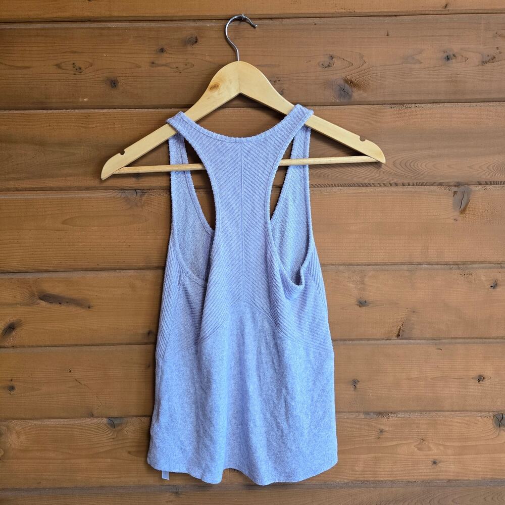 Anthropologie Lucie Tank Top Saturday Sunday Lilac Ribbed Henley Raceberback - Picture 3 of 5